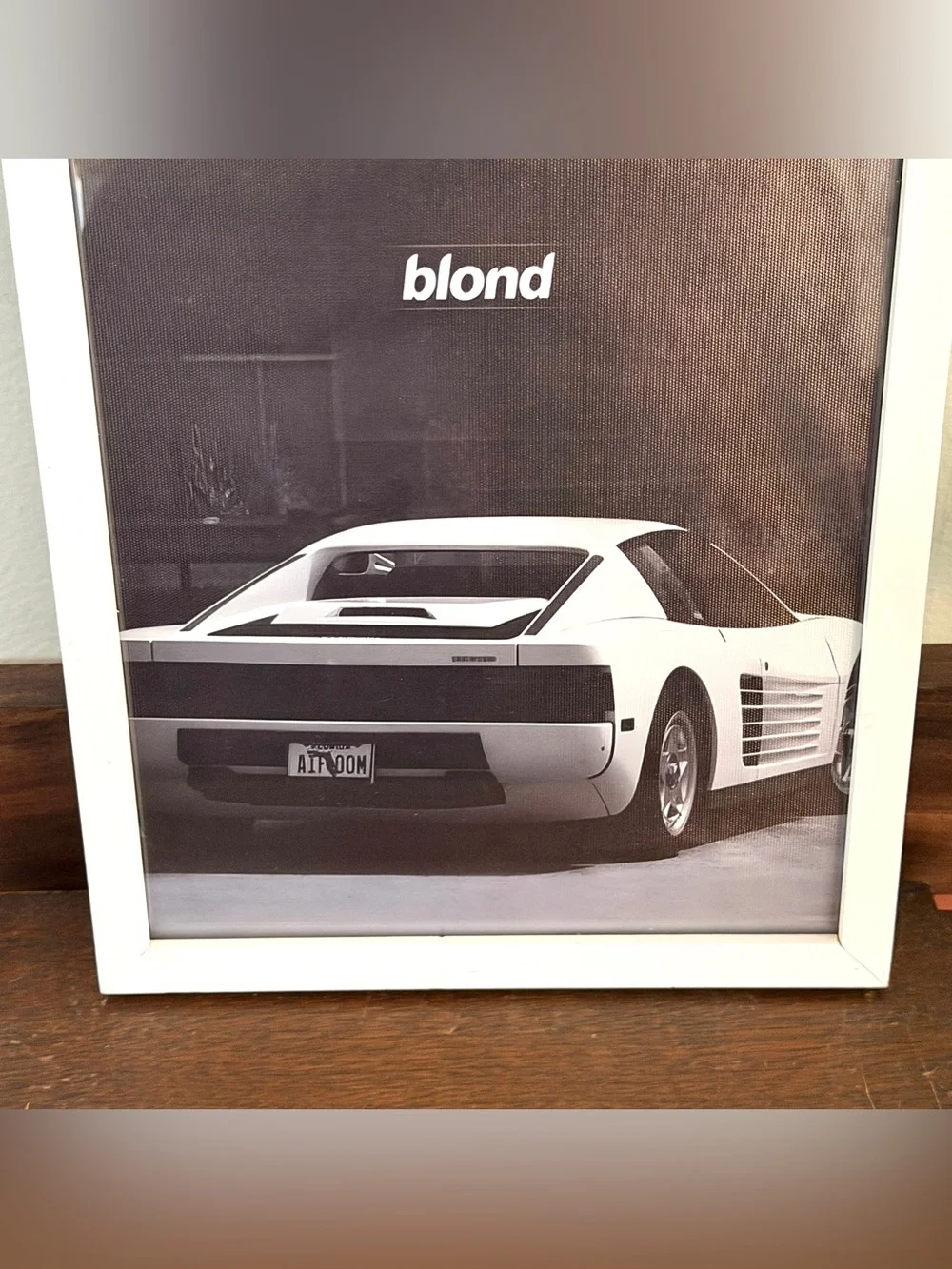 Frank Ocean Blond Album Retro Ferrari Testarossa Car Wall Art Framed Print 80s